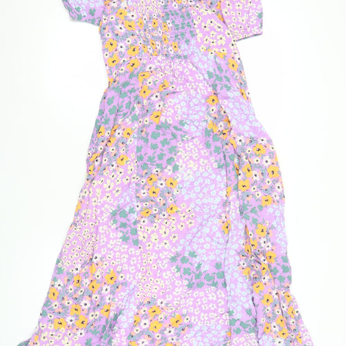 Fat Face Women’s Purple Floral Midi Fit & Flare Dress Size 10