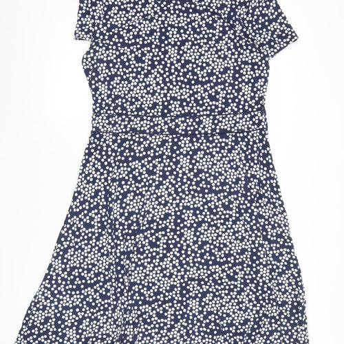 Boden Women's Blue Polka Dot Viscose Elastane Tunic Blouse Size 12