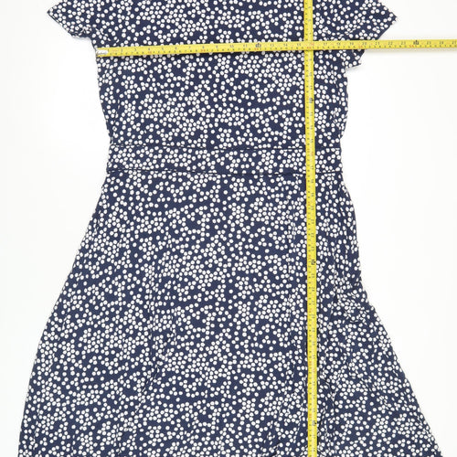 Boden Women's Blue Polka Dot Viscose Elastane Tunic Blouse Size 12
