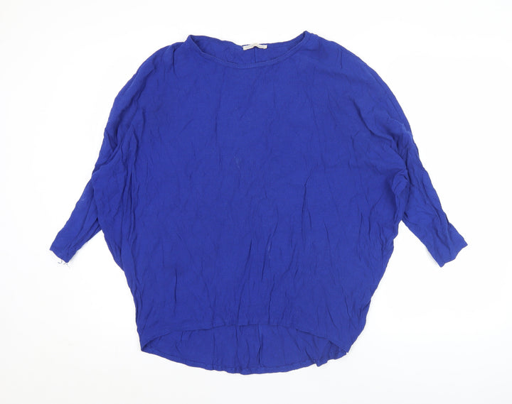 Zara Women’s Blue Relaxed Fit Tunic Blouse Size 12 Viscose
