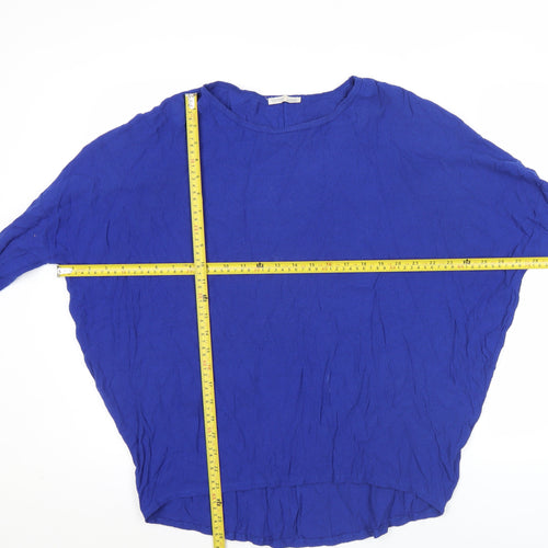 Zara Women’s Blue Relaxed Fit Tunic Blouse Size 12 Viscose