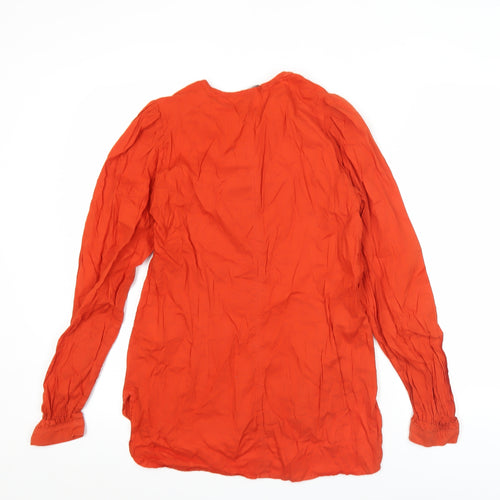 French Connection Womens Red Cotton Tunic Blouse Size 10