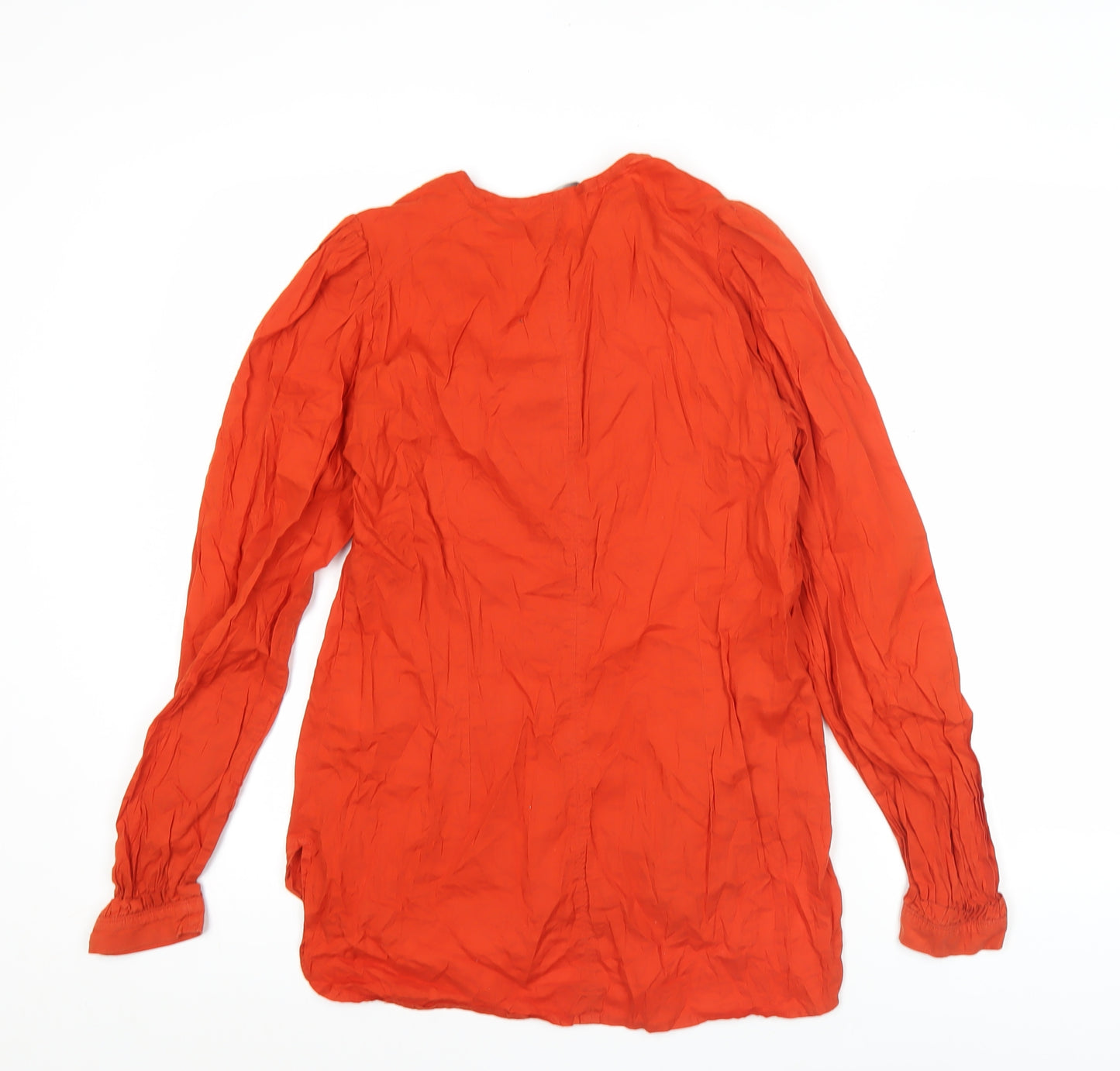 French Connection Womens Red Cotton Tunic Blouse Size 10