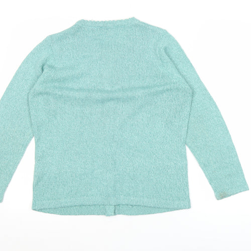 Honor Millburn Womens Green Cardigan Size S 10-12 Knit Long Sleeve