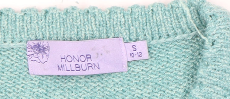 Honor Millburn Womens Green Cardigan Size S 10-12 Knit Long Sleeve
