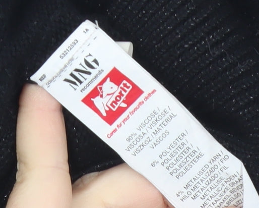 Mango Women’s Black Sequin Scoop Neck Cardigan S Partywear