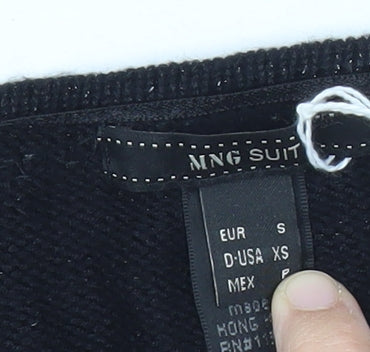 Mango Women’s Black Sequin Scoop Neck Cardigan S Partywear