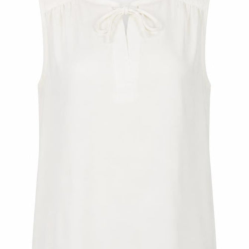 Next Womens Ivory Sleeveless Chiffon Blouse UK Size 12 Scoop Neck