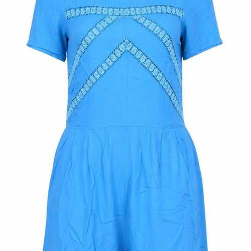 ASOS Women’s Blue Short Sleeve Embroidered Playsuit Size 12