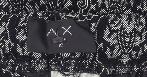 AX Womens Black Floral Stretch Slim Leggings Size 10