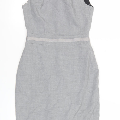 Oasis Women’s Grey Sheath Dress Size 6 Sleeveless Workwear Office