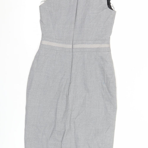 Oasis Women’s Grey Sheath Dress Size 6 Sleeveless Workwear Office