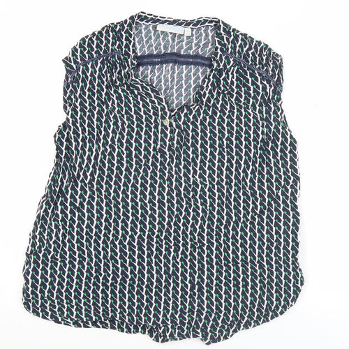 JoJo Maman Bébé Women's Multicoloured Geometric Sleeveless Tunic Blouse Size S