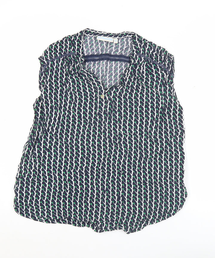 JoJo Maman Bébé Women's Multicoloured Geometric Sleeveless Tunic Blouse Size S
