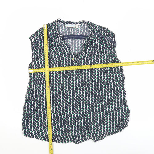 JoJo Maman Bébé Women's Multicoloured Geometric Sleeveless Tunic Blouse Size S