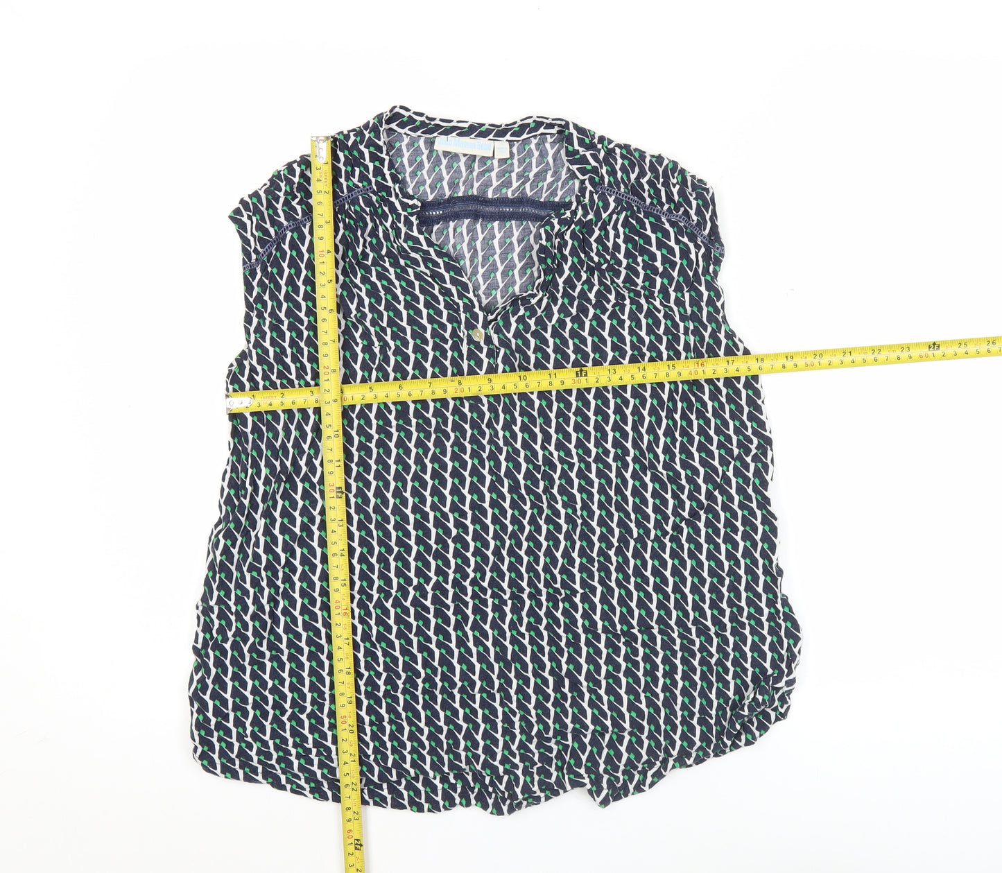 JoJo Maman Bébé Women's Multicoloured Geometric Sleeveless Tunic Blouse Size S