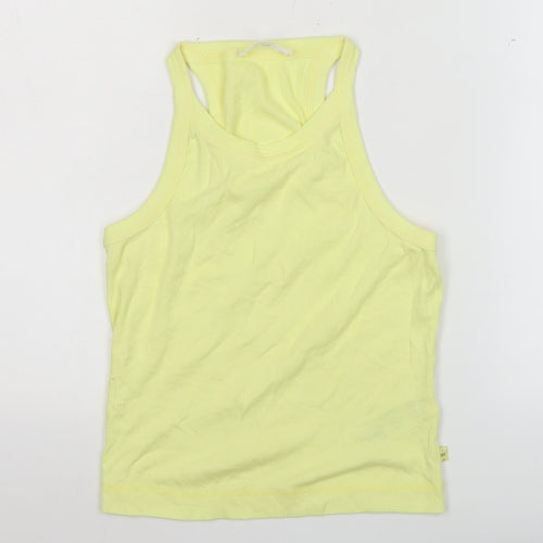 B By Boutique Women’s Yellow Racerback Tank Top M Cotton Blend