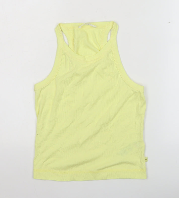 B By Boutique Women’s Yellow Racerback Tank Top M Cotton Blend