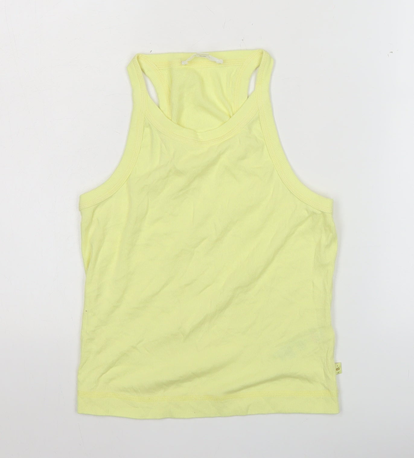 B By Boutique Women’s Yellow Racerback Tank Top M Cotton Blend
