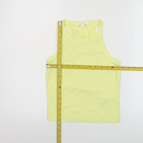 B By Boutique Women’s Yellow Racerback Tank Top M Cotton Blend