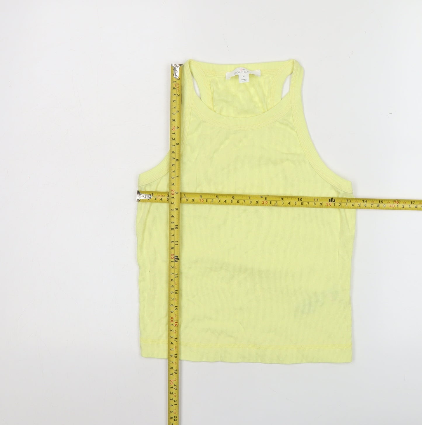 B By Boutique Women’s Yellow Racerback Tank Top M Cotton Blend