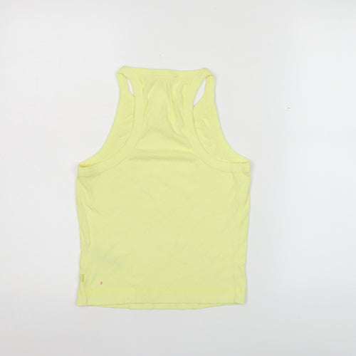 B By Boutique Women’s Yellow Racerback Tank Top M Cotton Blend