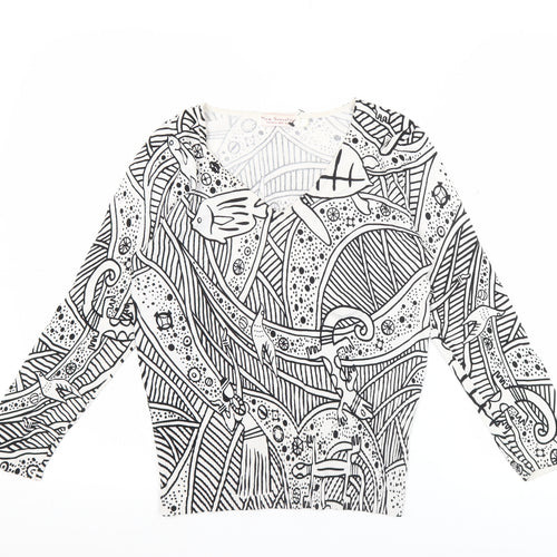 New Sensation Women’s Multicoloured Long Sleeve V-Neck Top S