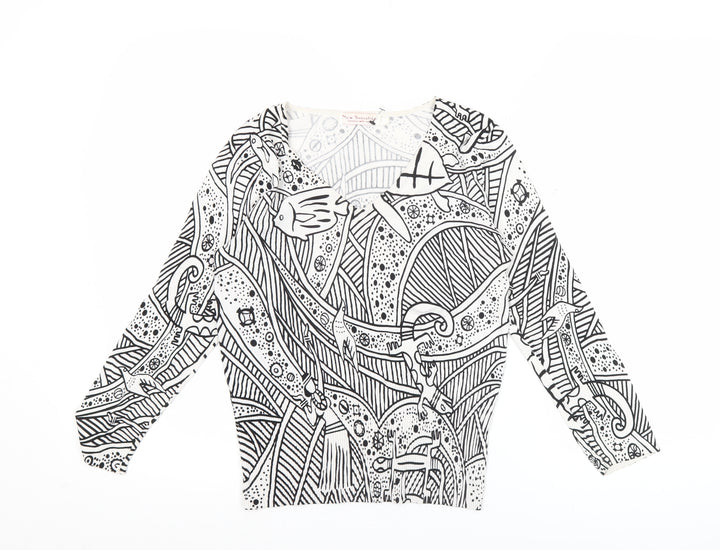 New Sensation Women’s Multicoloured Long Sleeve V-Neck Top S