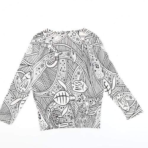 New Sensation Women’s Multicoloured Long Sleeve V-Neck Top S