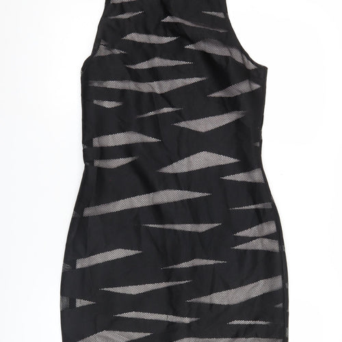 Miss Selfridge Women’s Black Sheath Dress Size 12 Party Cocktail Mesh