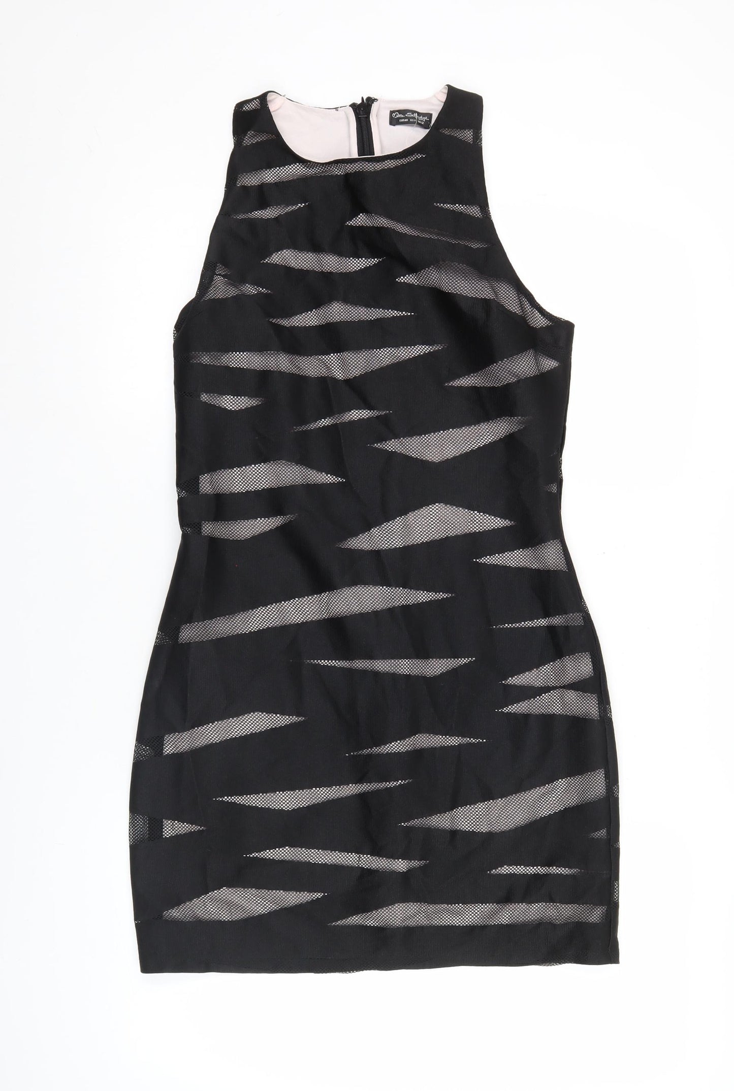 Miss Selfridge Women’s Black Sheath Dress Size 12 Party Cocktail Mesh