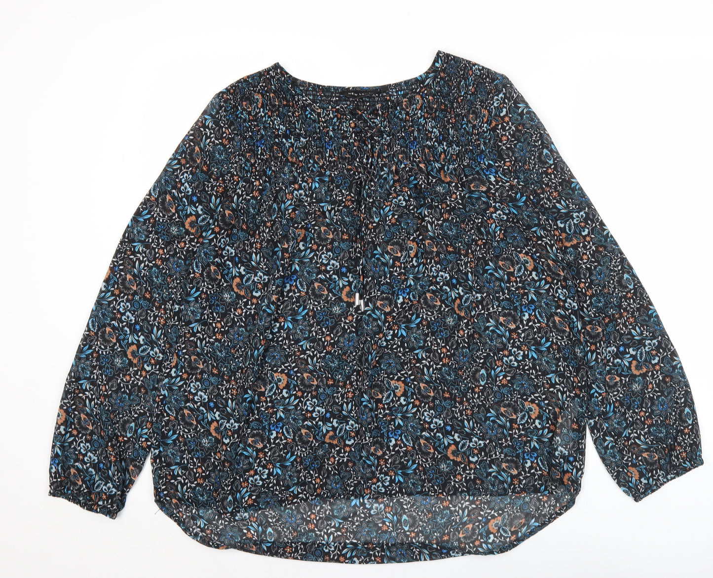New Look Women's Multicoloured Floral Blouse Size 12 Tunic Style