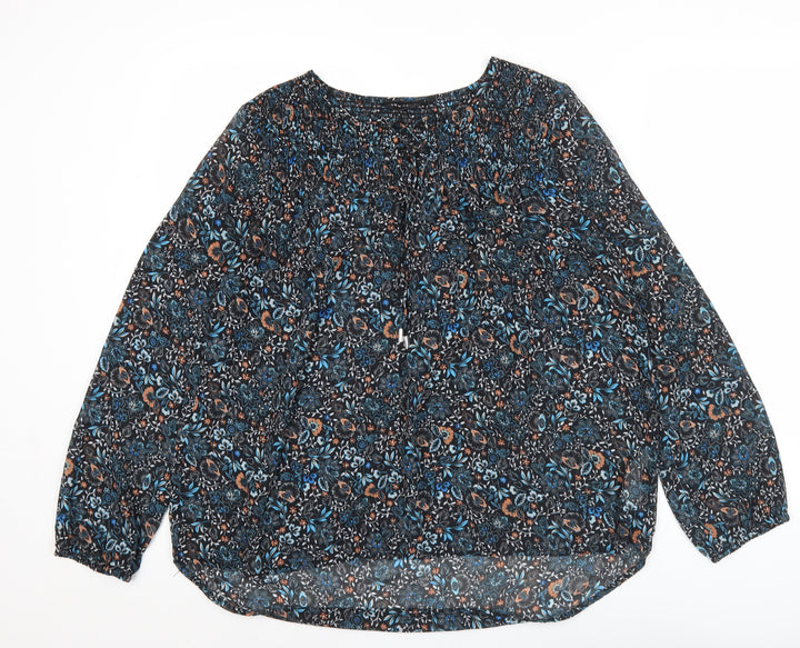 New Look Women's Multicoloured Floral Blouse Size 12 Tunic Style