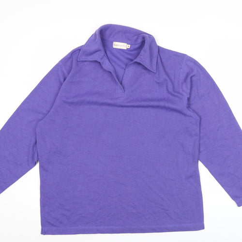 Bonmarché Women’s Purple Collared Long Sleeve Knit Blouse Size M