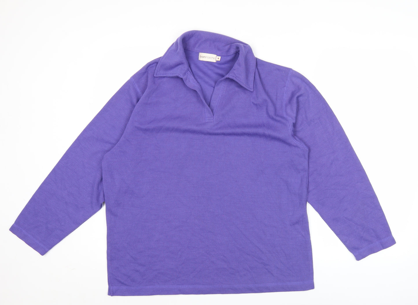 Bonmarché Women’s Purple Collared Long Sleeve Knit Blouse Size M