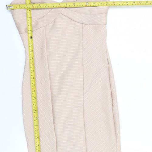 Miss Selfridge Women’s Beige Bodycon Mini Dress Size 10 Sleeveless