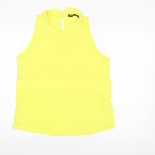 Mudo Collection Women’s Yellow Sleeveless Collared Blouse L