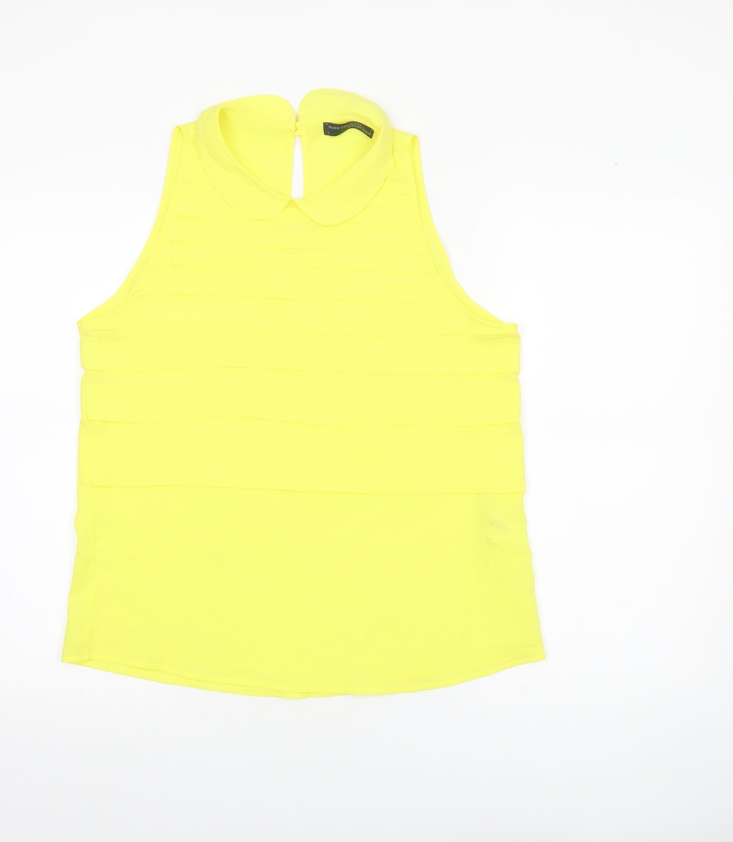 Mudo Collection Women’s Yellow Sleeveless Collared Blouse L