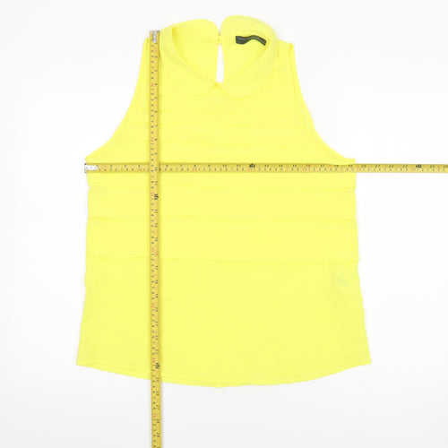 Mudo Collection Women’s Yellow Sleeveless Collared Blouse L