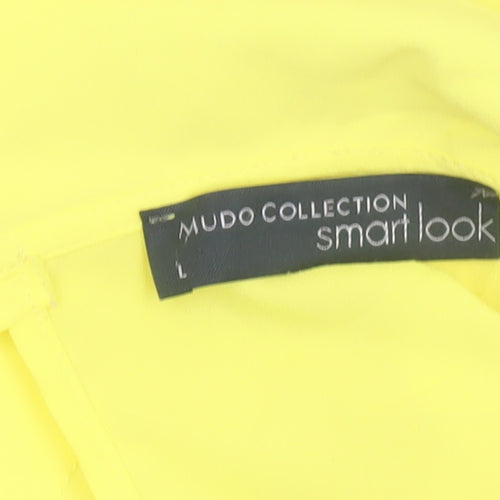 Mudo Collection Women’s Yellow Sleeveless Collared Blouse L