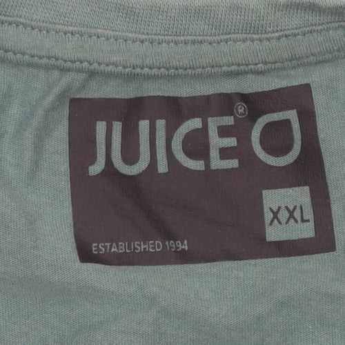 Juice Men’s Green 2XL Crew Neck Short Sleeve Cotton T-Shirt