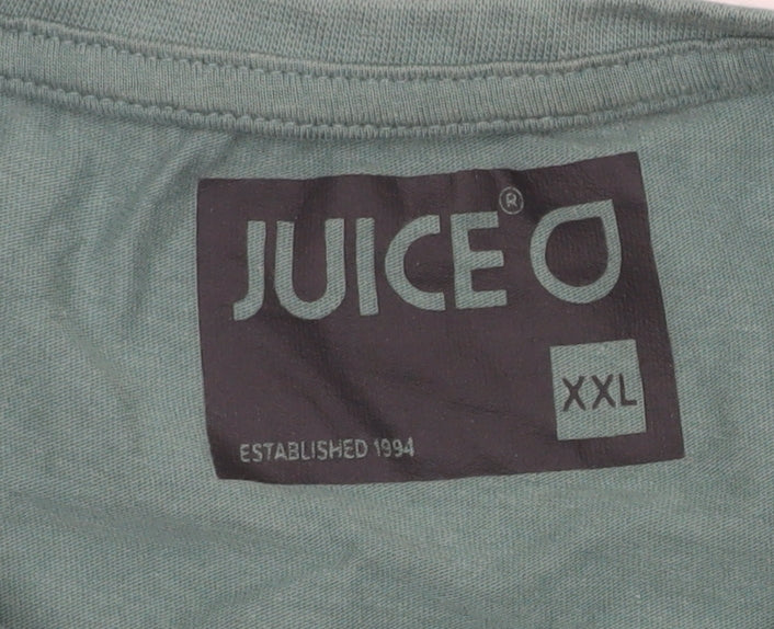 Juice Men’s Green 2XL Crew Neck Short Sleeve Cotton T-Shirt