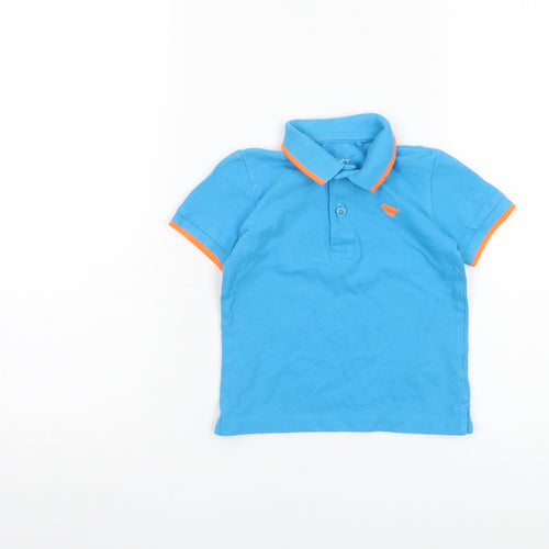 Next Boys Blue Polo Shirt 12-18 Months Cotton Short Sleeve Casual Top