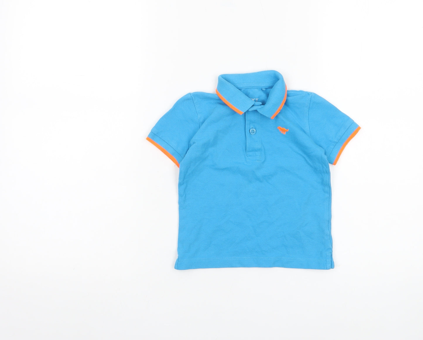 Next Boys Blue Polo Shirt 12-18 Months Cotton Short Sleeve Casual Top
