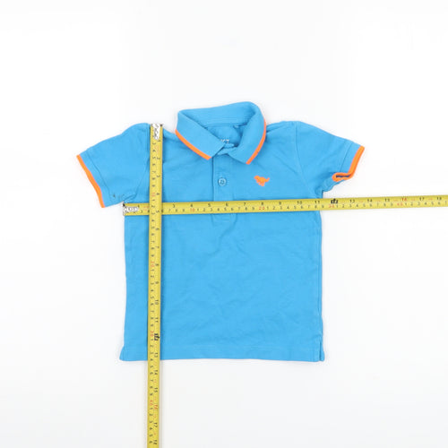 Next Boys Blue Polo Shirt 12-18 Months Cotton Short Sleeve Casual Top
