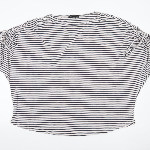 Capsule Womens White Striped Relaxed Fit T-Shirt Size 26