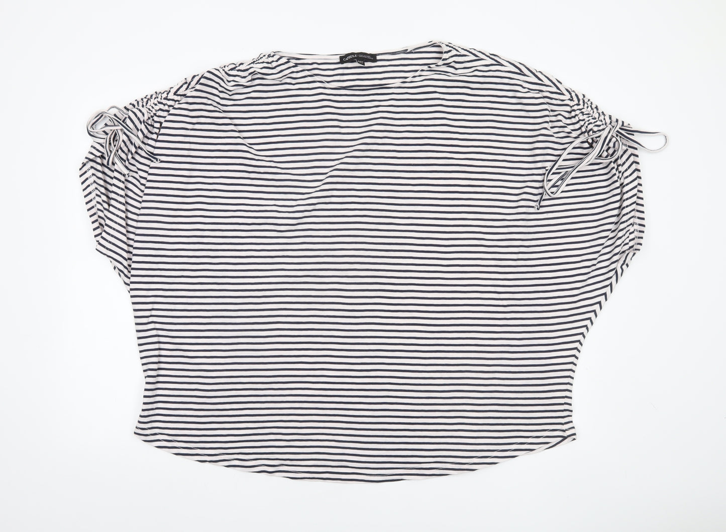 Capsule Womens White Striped Relaxed Fit T-Shirt Size 26