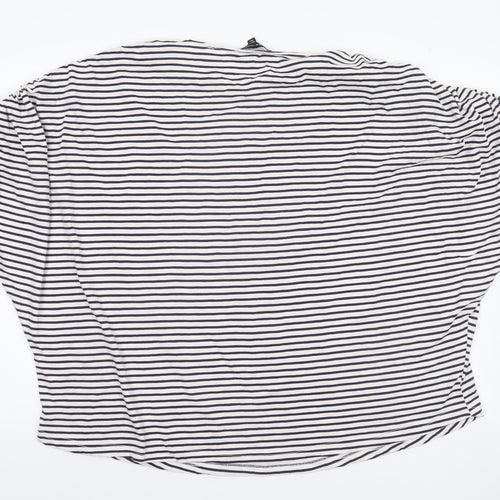 Capsule Womens White Striped Relaxed Fit T-Shirt Size 26