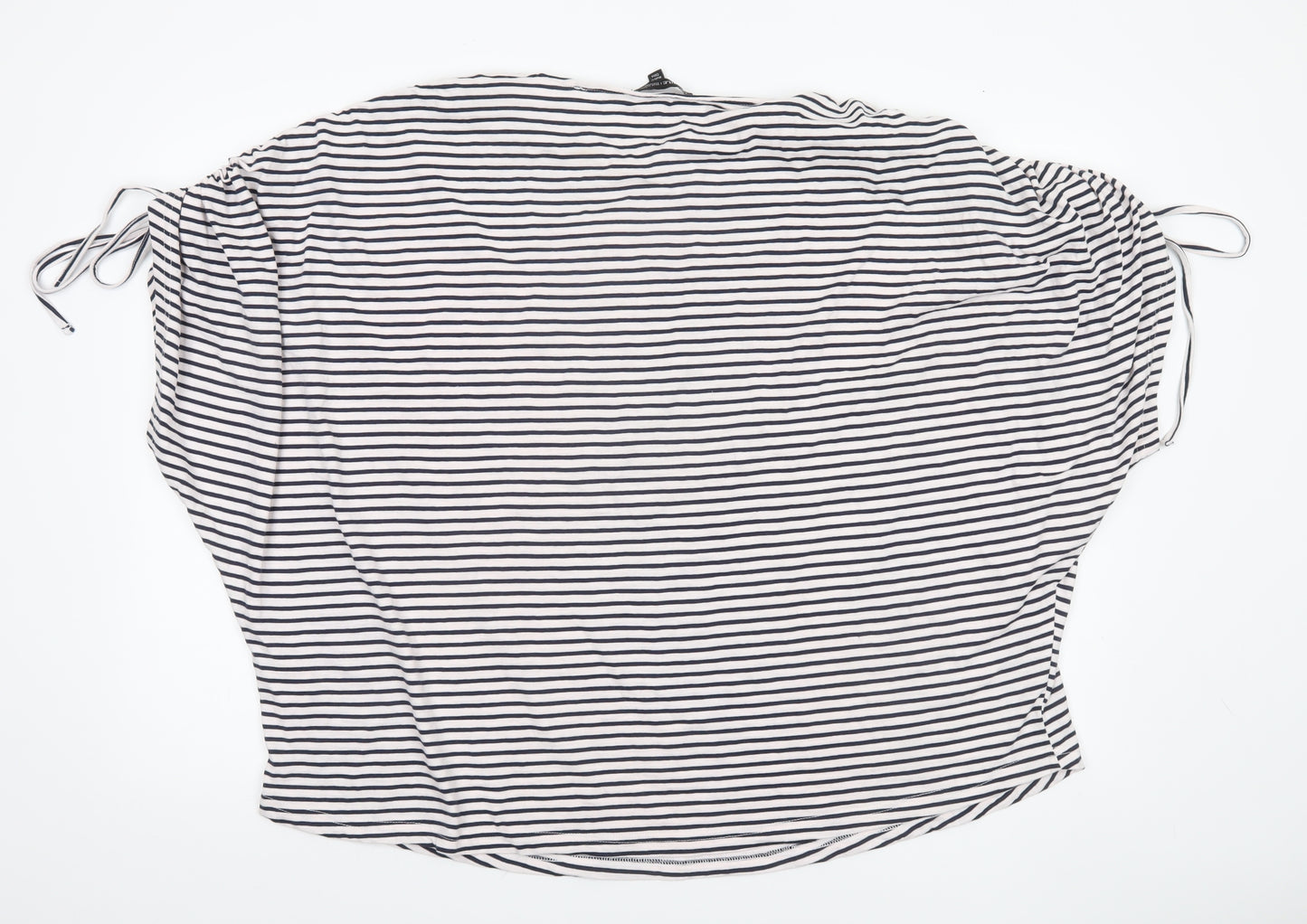 Capsule Womens White Striped Relaxed Fit T-Shirt Size 26