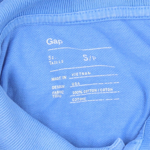 Gap Men's Blue Cotton Polo Shirt Size S Short Sleeve Casual